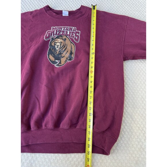 Grizzlies Montana Sweatshirt Pullover Embroidered Maroon XXL 2X VTG Gildan Heavy - Picture 14 of 14